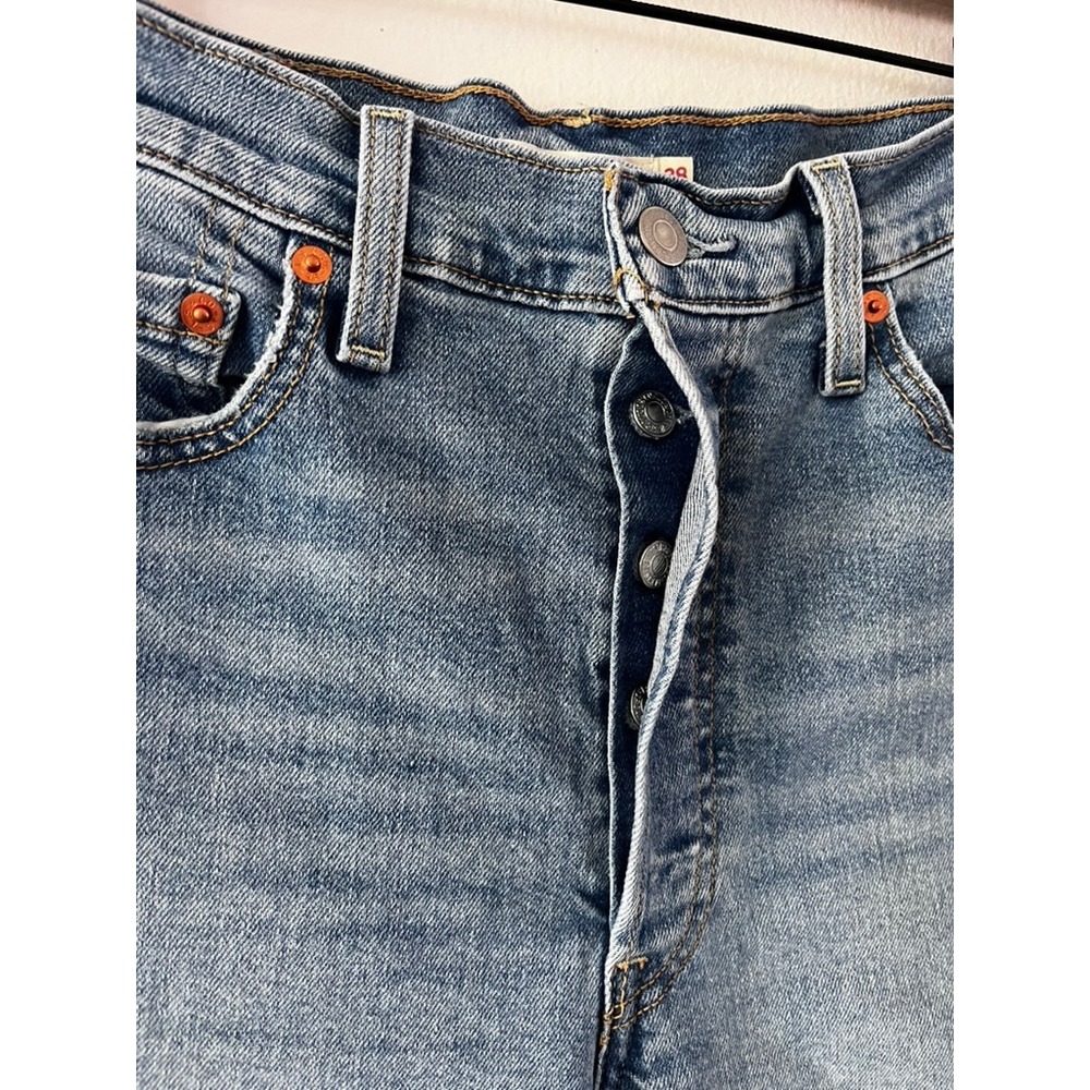 Levi's Ribcage Straight Ankle Jeans Medium Wash Cotton Poly Blend Denim size 28 - Picture 3 of 9